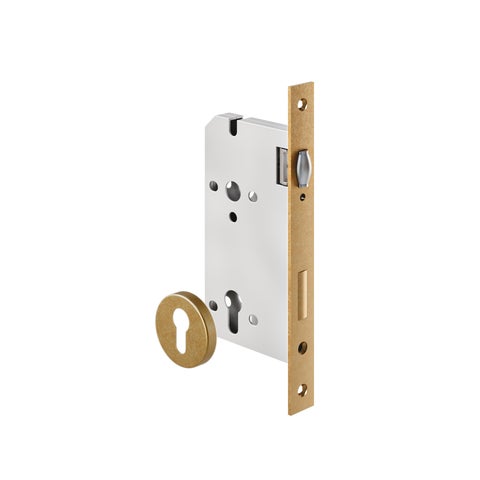 Roller Mortise Lock - 60mm Backset - Antique Aurum