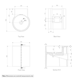 Atelis Cylinder Wall-Mounted Concrete Basin Overflow SPEC