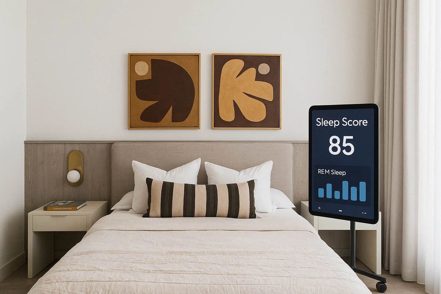 smart-home-technology-sleep-Monitoring-Mattress-in-modern-bedroom