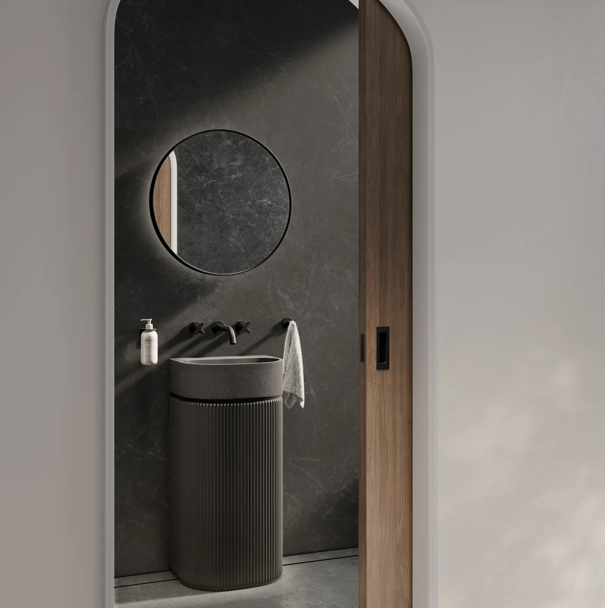 Nelios Concrete Basin and Pedestal GREY MB 