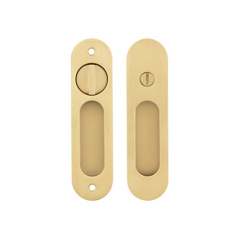 Leroy Sliding Door Privacy Set - Brushed Brass