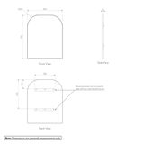 Arch Wall Mirror 600 x 750mm Gallery Spec-01