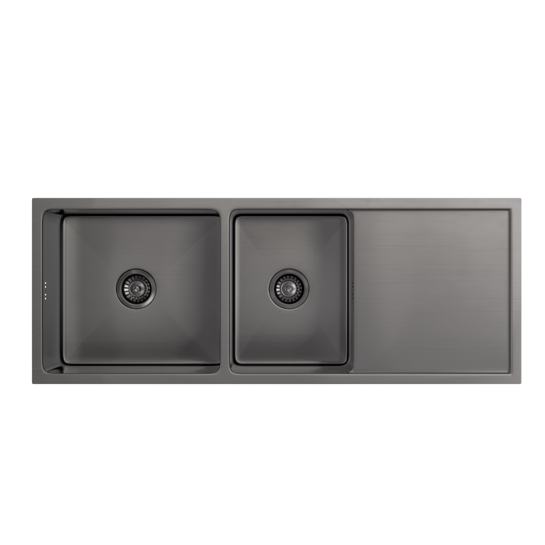 Ontario - Double Sink - Brushed Gunmetal (Overflow)