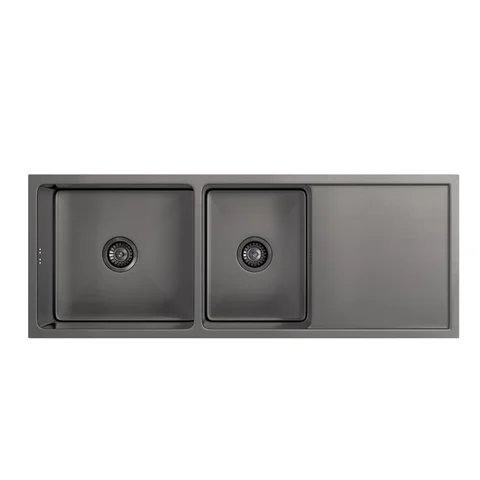 Ontario - Double Sink - Brushed Gunmetal (Overflow)