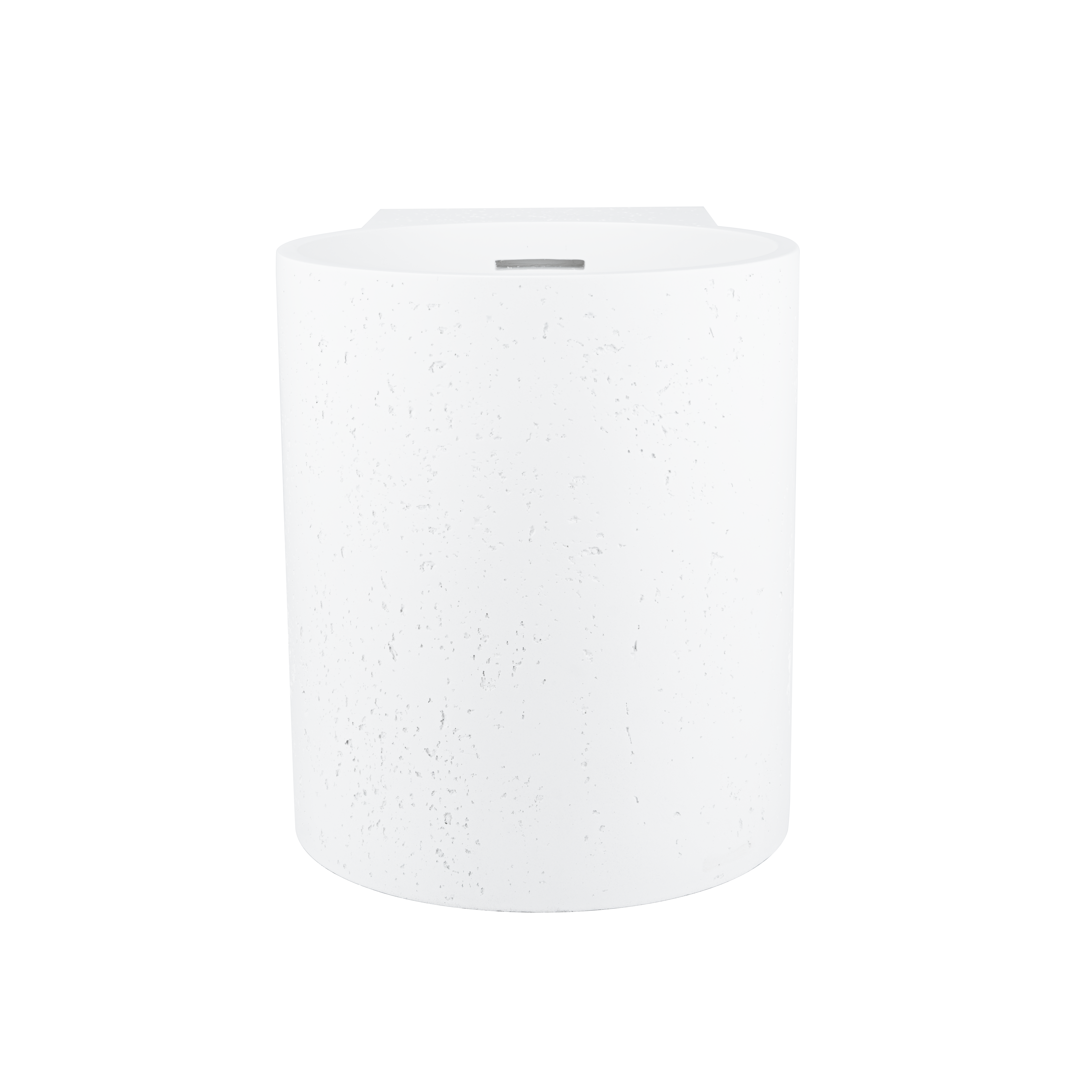 18894-Atelis-Cylinder-Wall-Mounted-Concrete-Basin-Overflow Front White