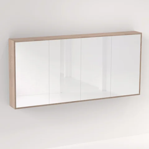 Myra 4 Door Mirror Cabinet 1692mm - White Ash Oak