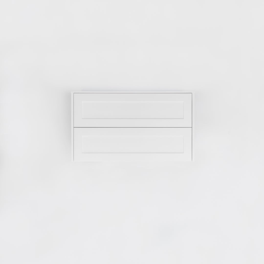 Addison 2-Drawer 900mm - Shaker - Matte White - 1 Cut-Out
