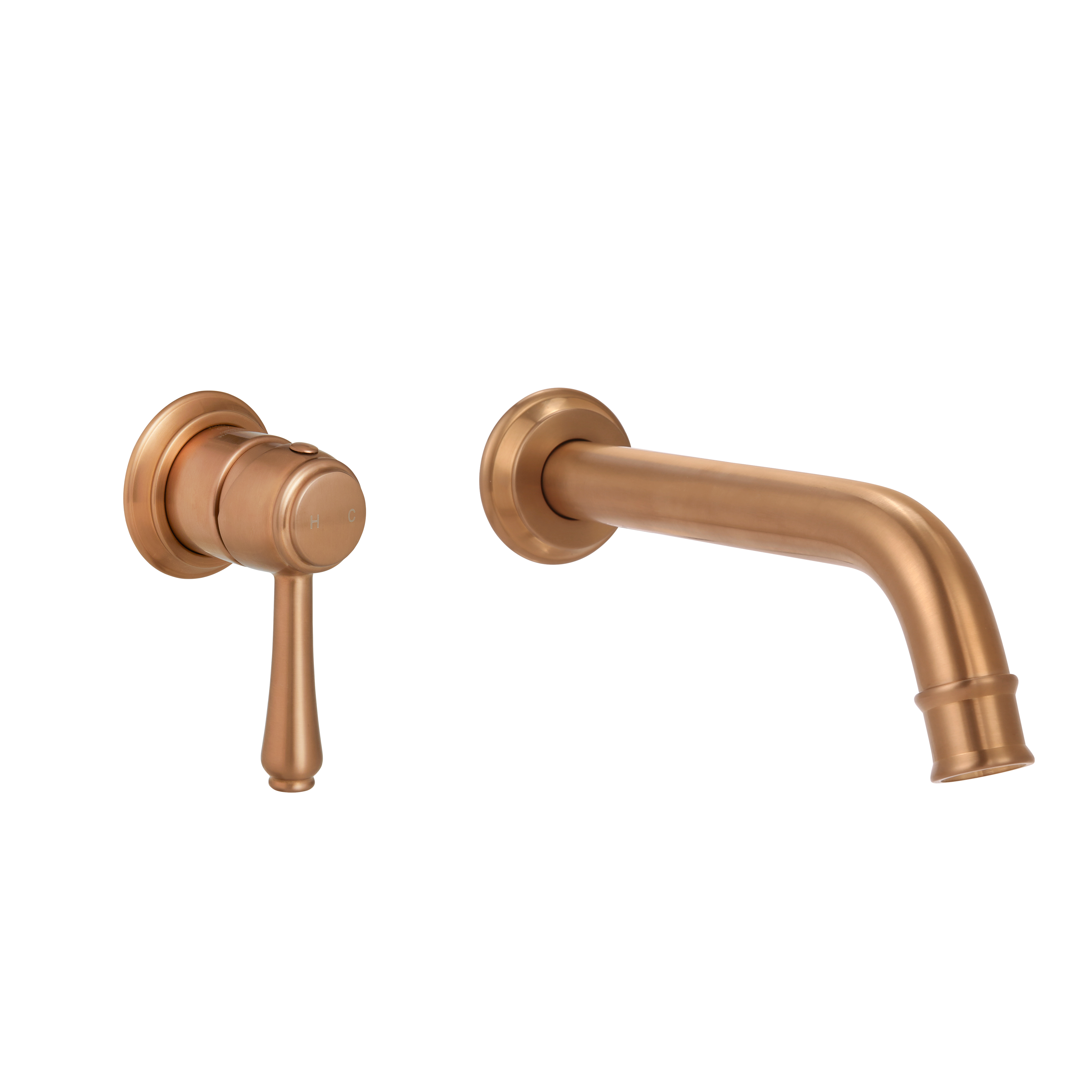 Kingsley Minimal Mixer & Spout Set - Brushed Copper