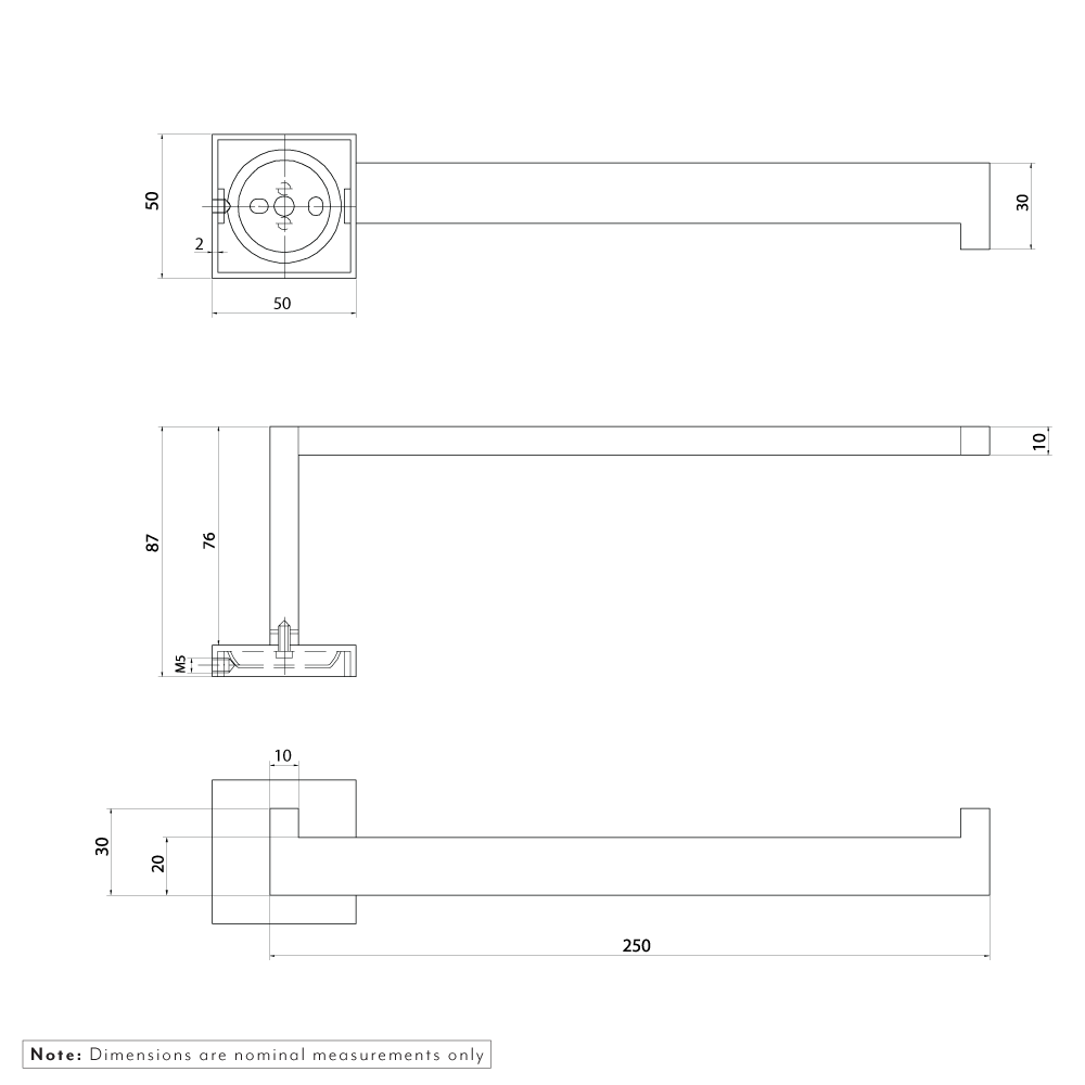 Vaada Hand Towel Holder Specifications