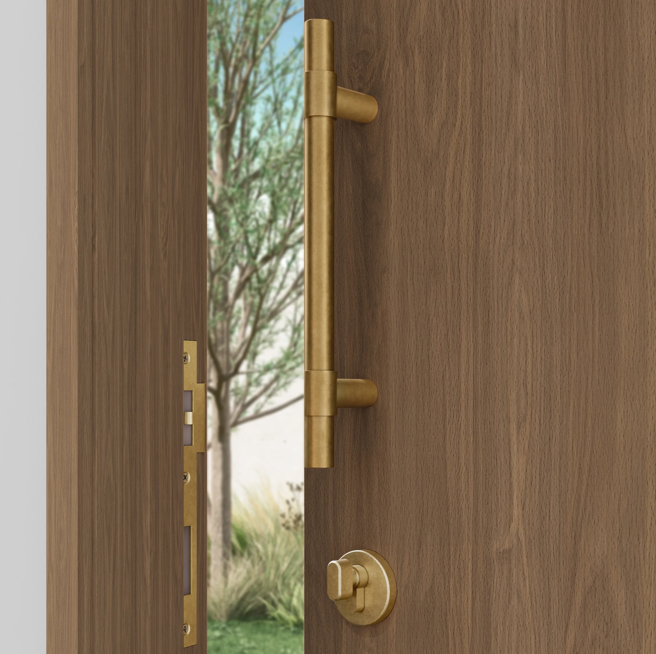 Antique%20Collection Hardware-Insetting EntryDoorPull KeyTurn%20Euro%20Cylinder CloseUpView02 Aurum