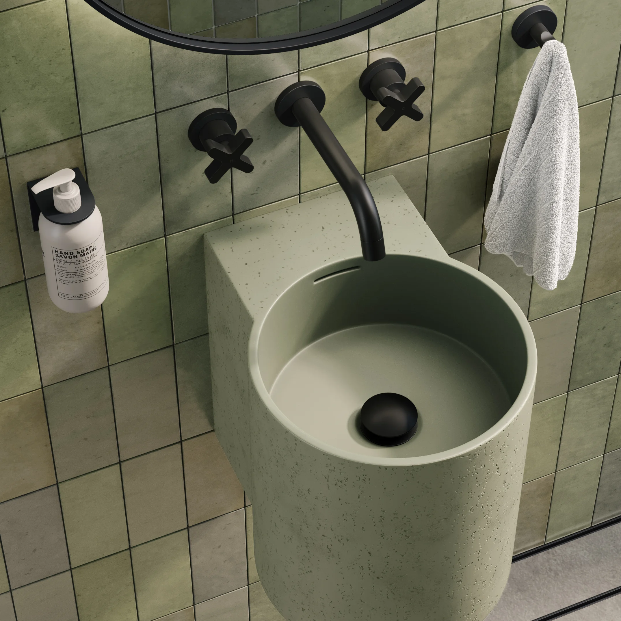Atelis Wall Mounted Basin Overflow-Green Avi Pop-Up Basin Wastes UK-MB