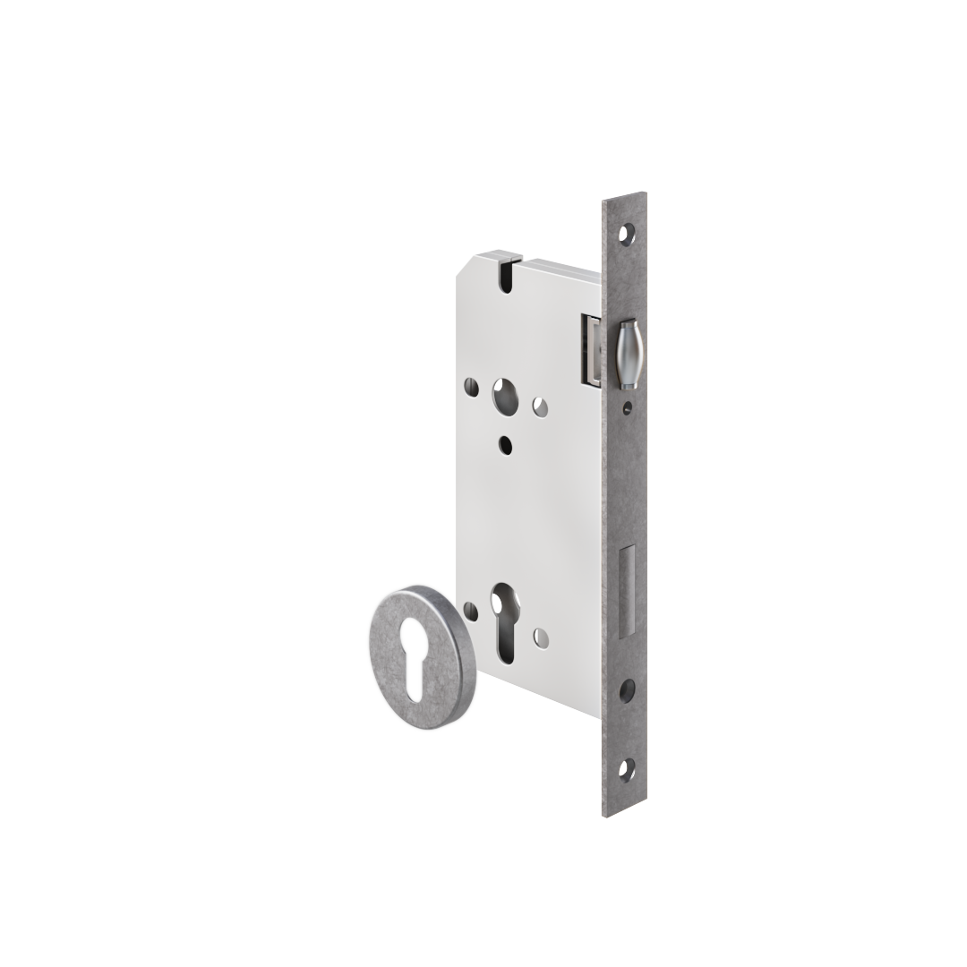 Roller Mortise Lock - 60mm Backset - Antique Steel
