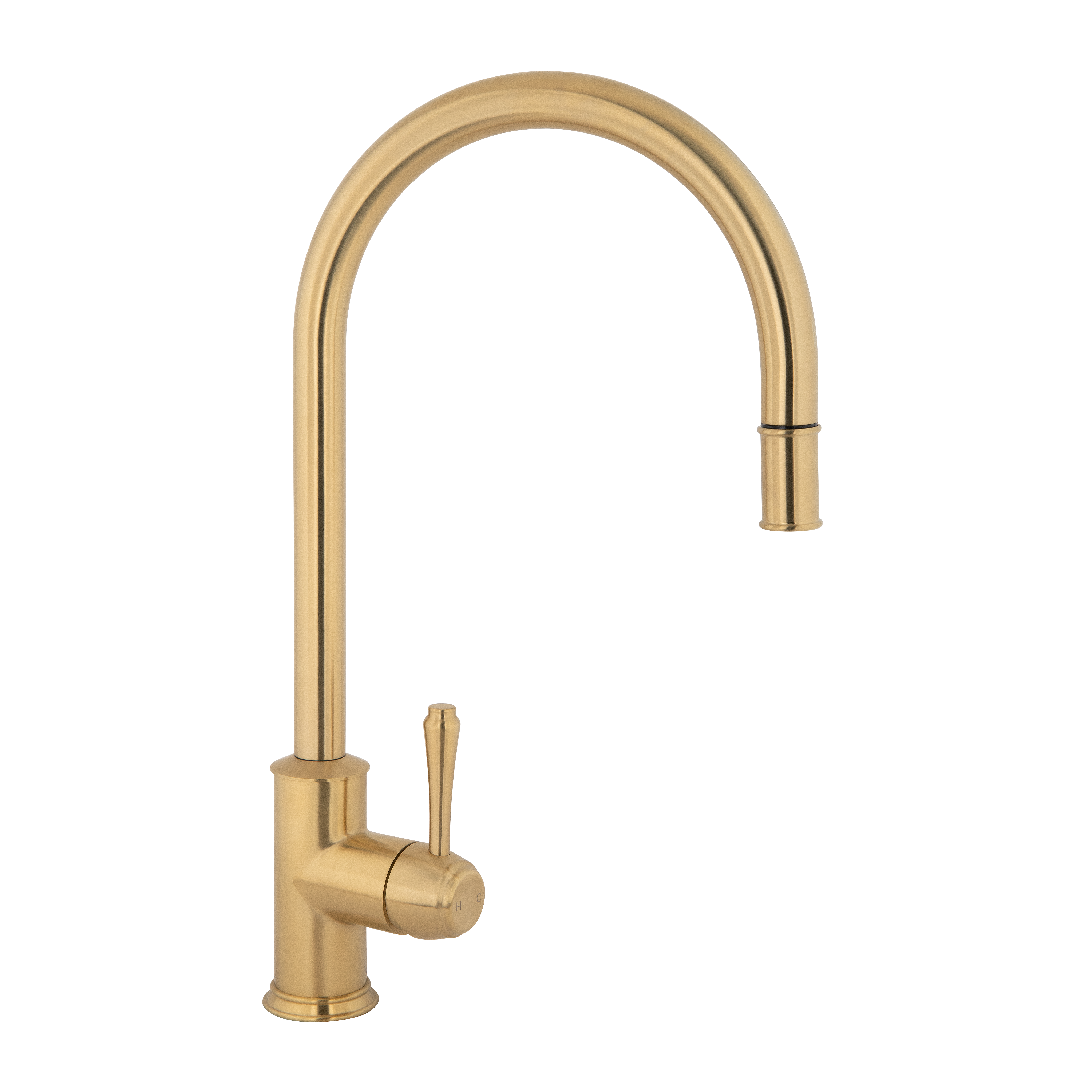 Kingsley Commercial Pull-Out Kitchen Mixer - Brushed Brass