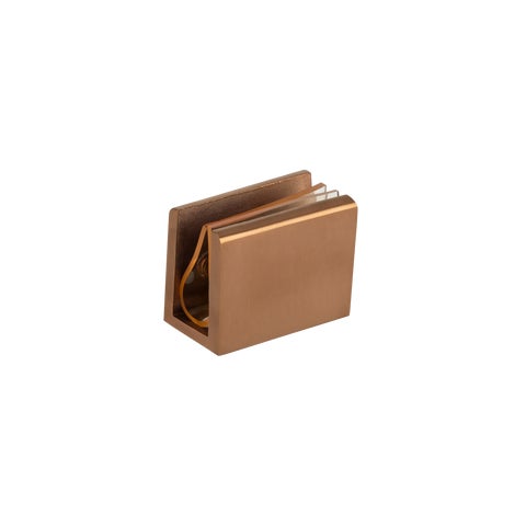(D) Pius Glass Panel Clip 12mm - Brushed Copper