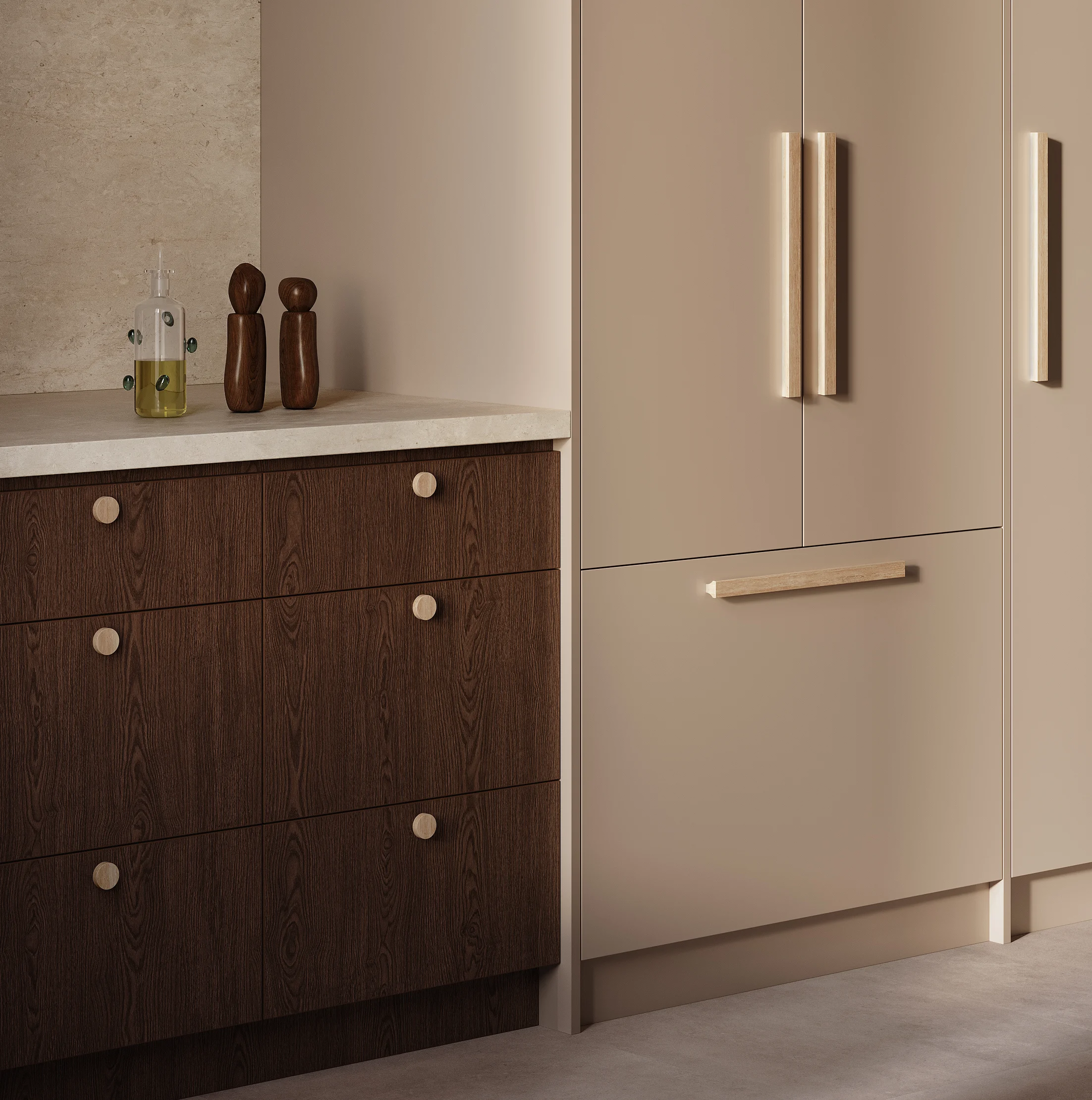 Pedra%20Cabinetry%20Pull%20400mm%20Pedra%20Large%20Knob%2035mm Beige%20Travertine