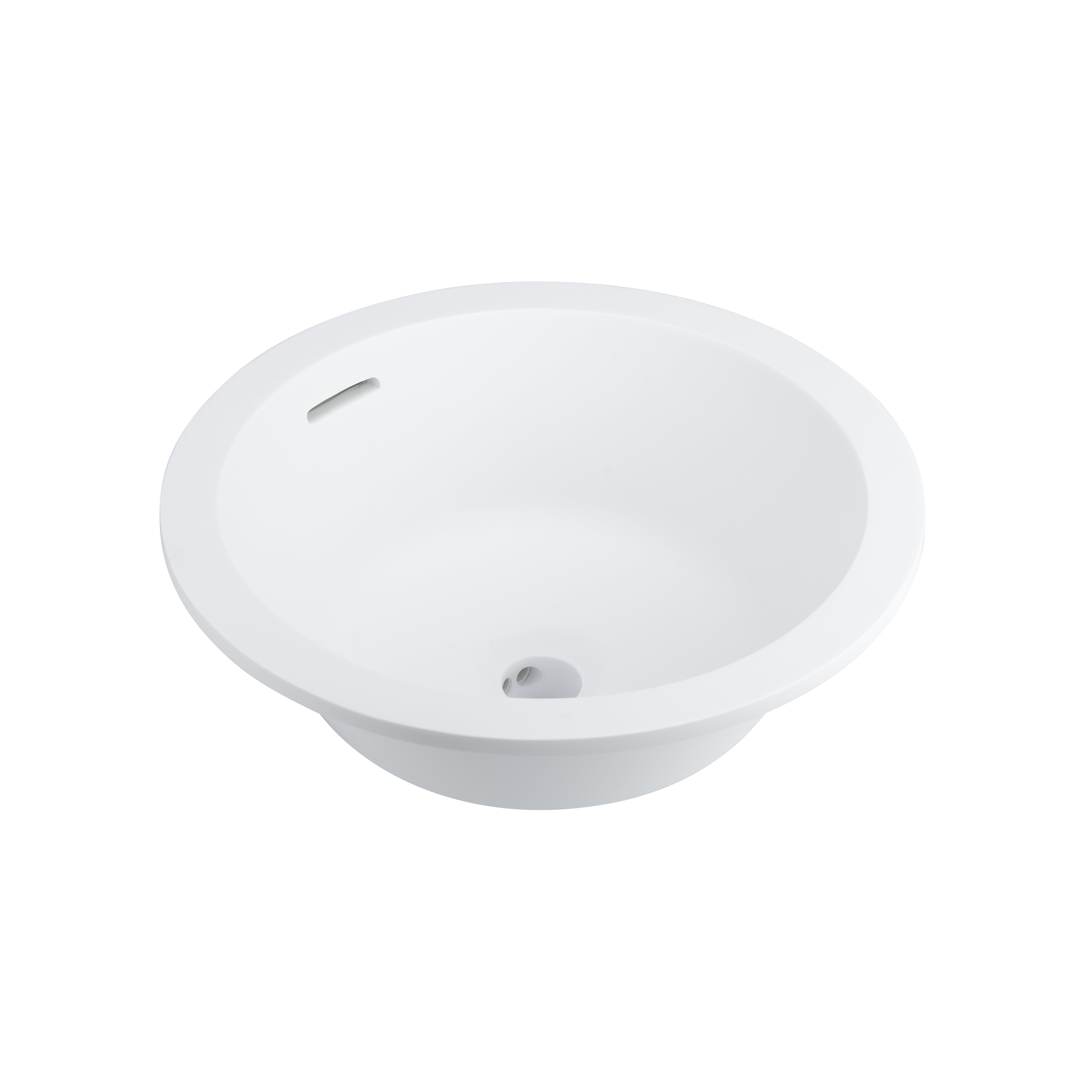 Zuri Undercounter Round Basin - Matte White (Overflow)