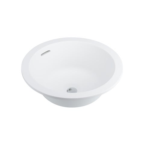 Zuri Undercounter Round Basin - Matte White (Overflow)