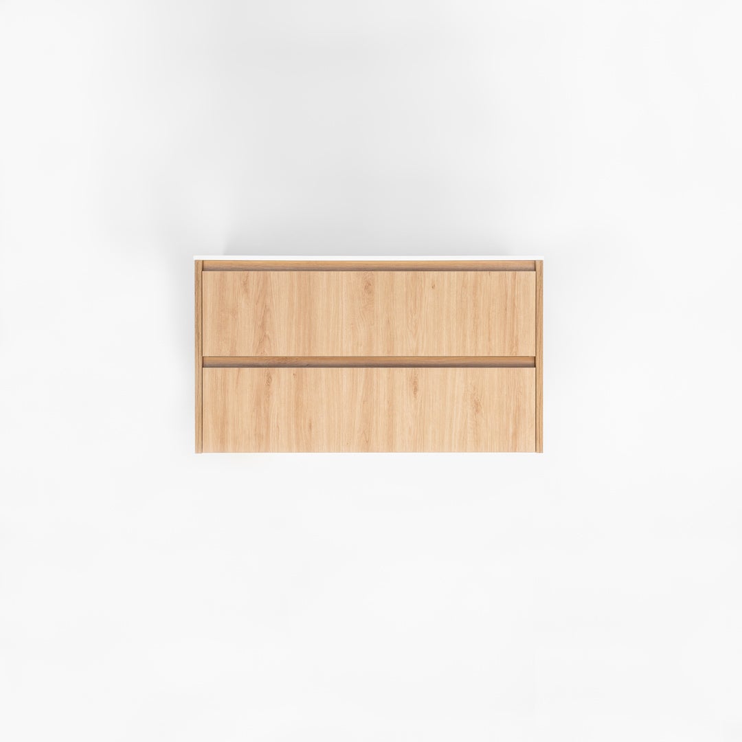 Addison 2-Drawer 900mm - Pure Oak - 1 Cut-Out
