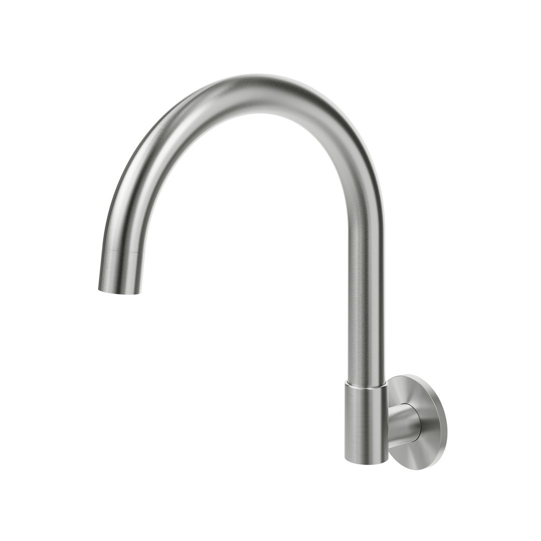 Gooseneck Swivel Wall Mounted Spout - Brushed Nickel
