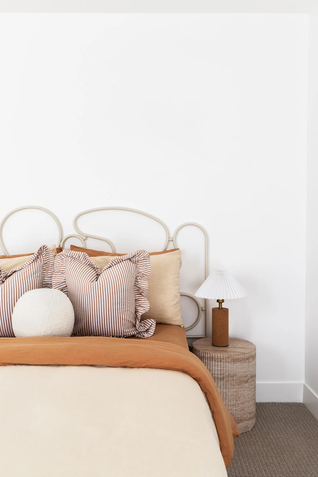 Modern-Coastal-Interior-Design-orange-tonal-bedroom