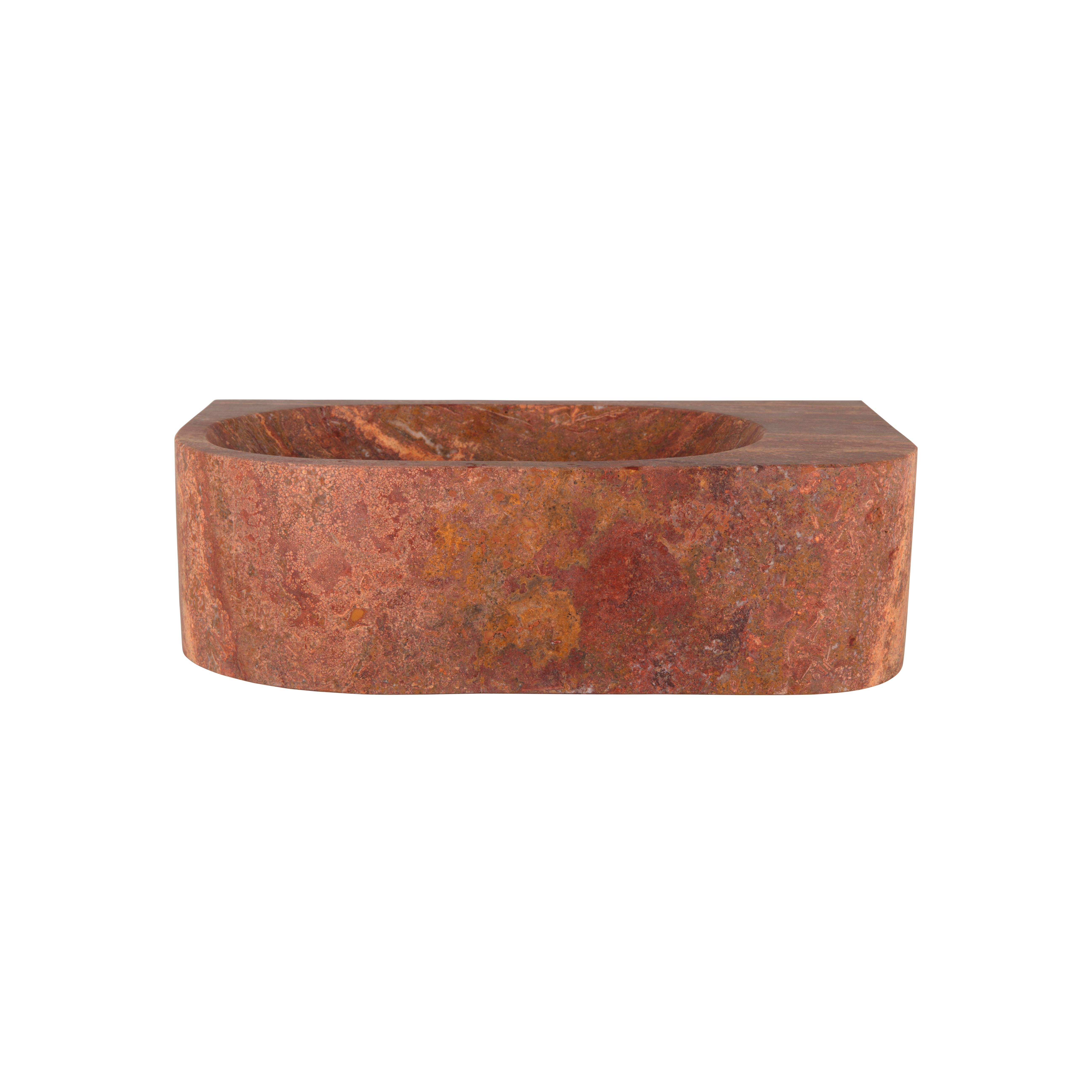 Pedra WallMounted Basin 400mm RedTrav Front 2