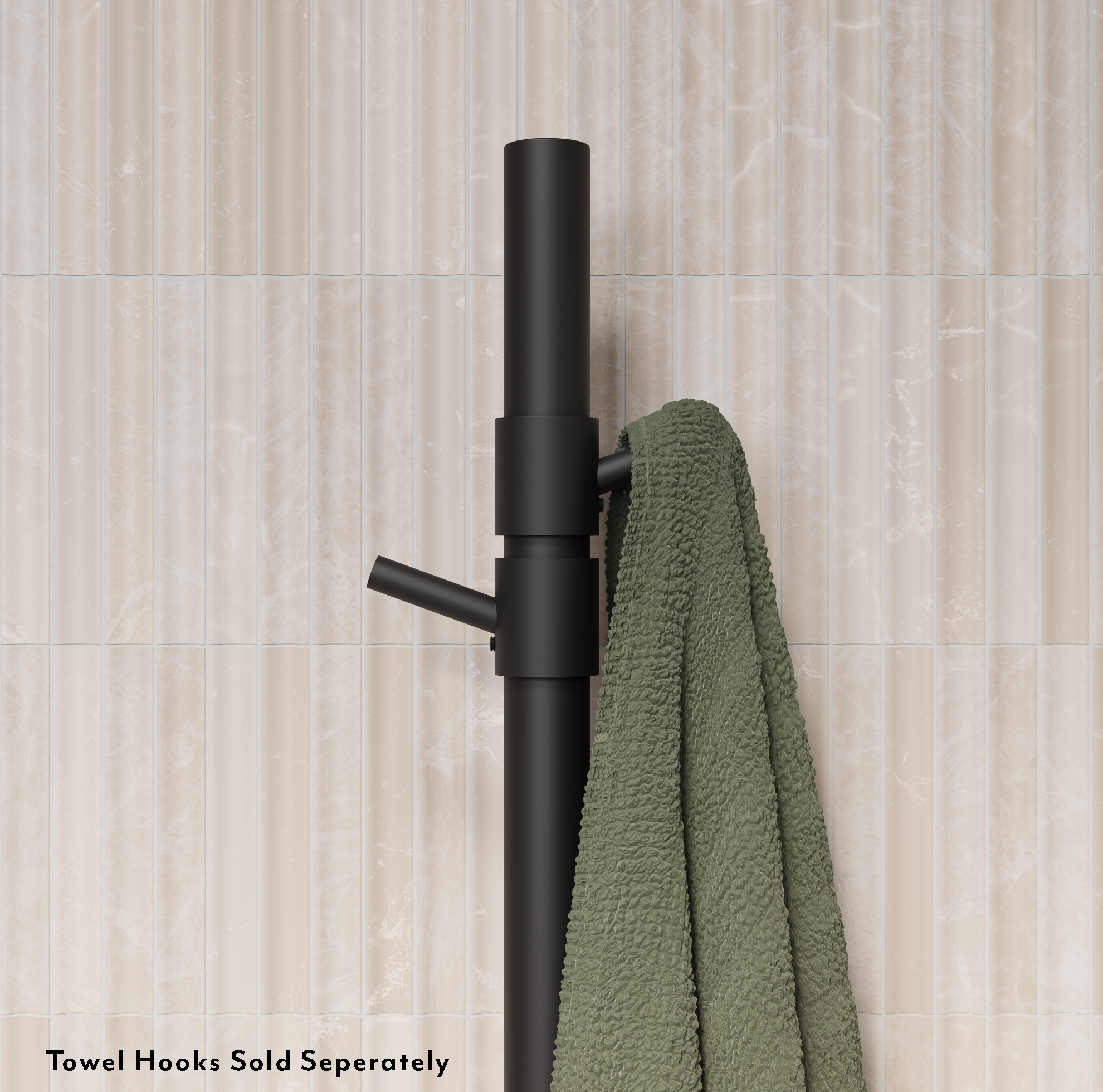 ModiAdjHeatedTowelRail Final View03 HooksClosup MB Disclaimer