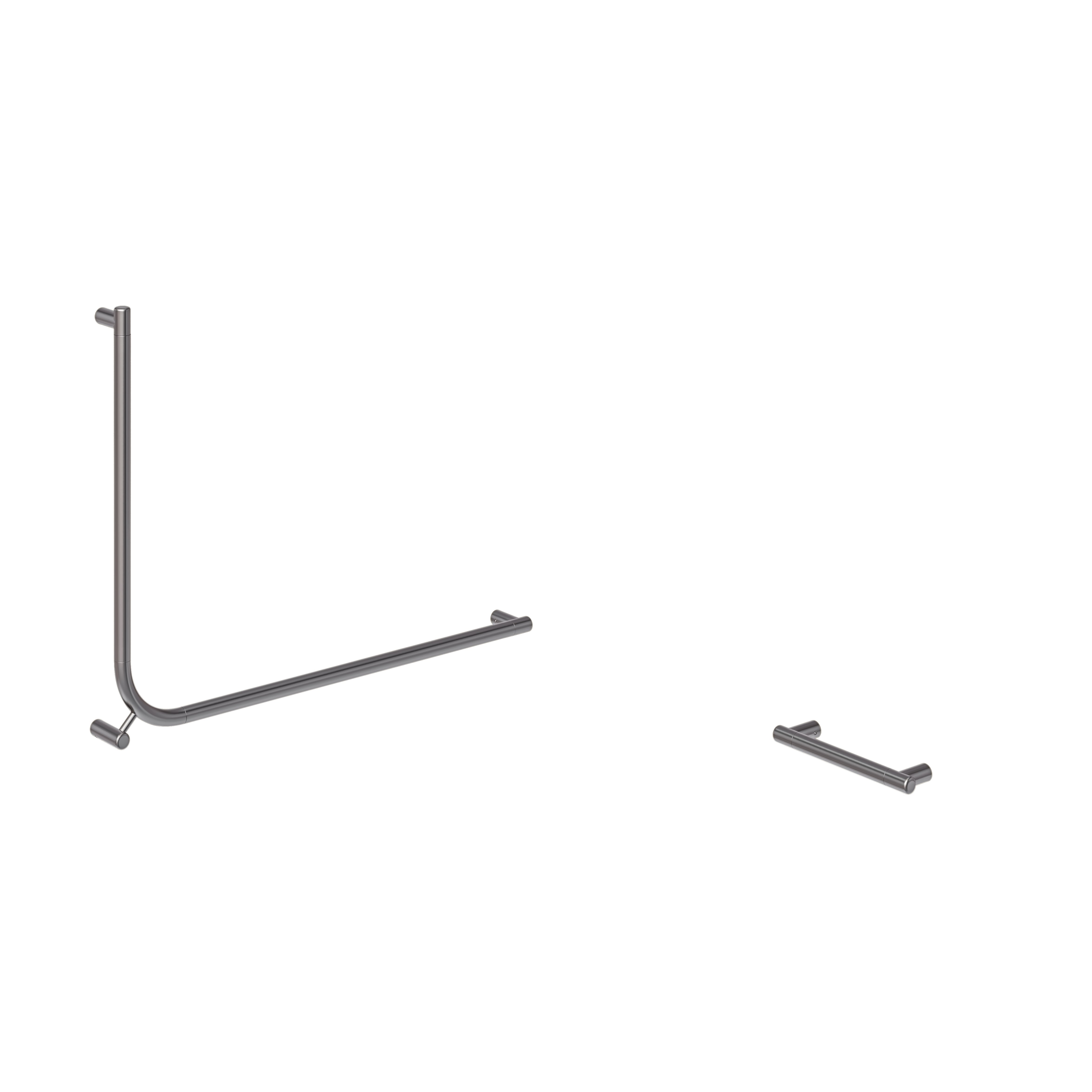 Aliro Accessible 90° Grab Rail Set - Brushed Gunmetal