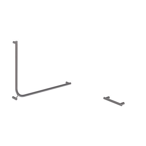 Aliro Accessible 90° Grab Rail Set - Brushed Gunmetal