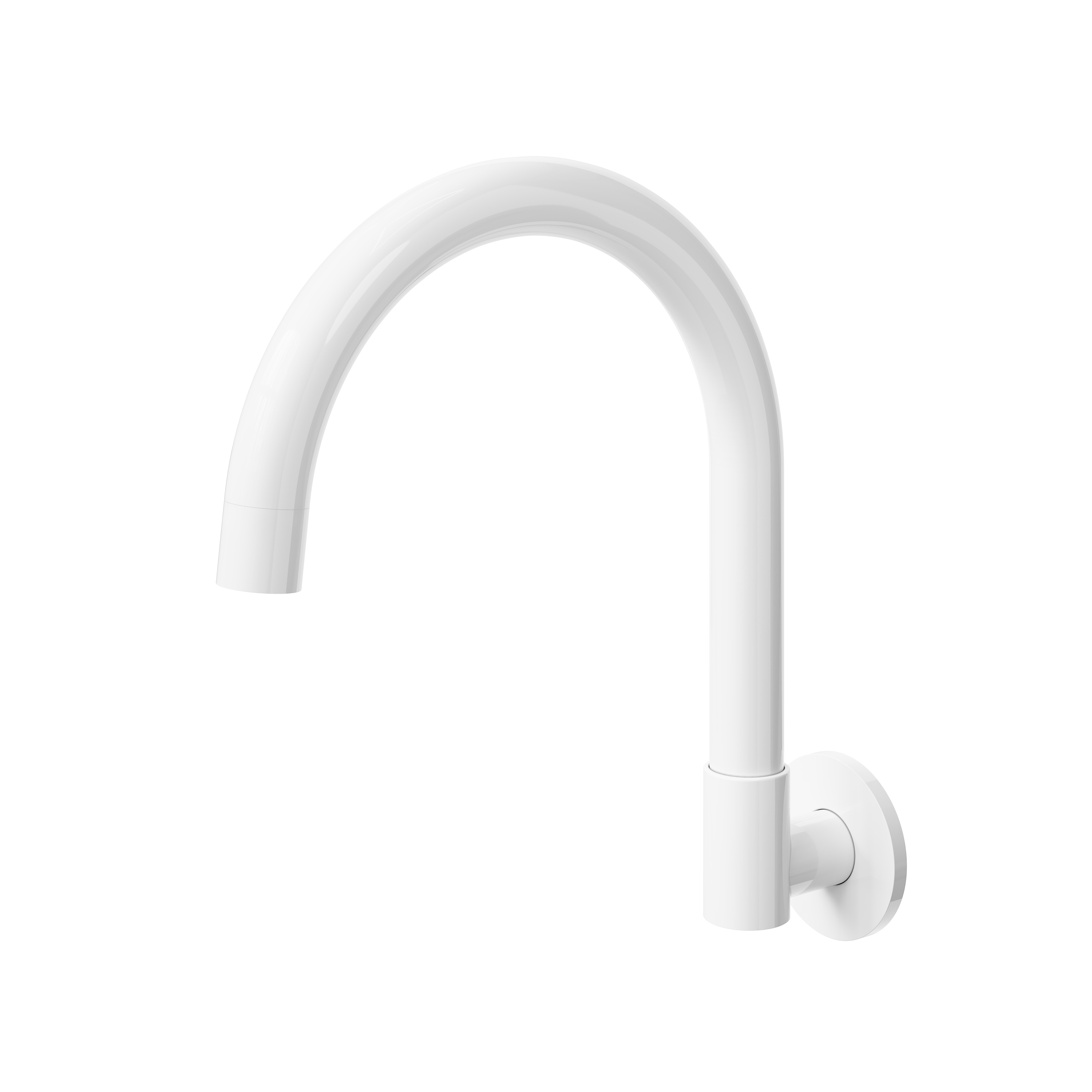 Gooseneck Swivel Wall Mounted Spout - White