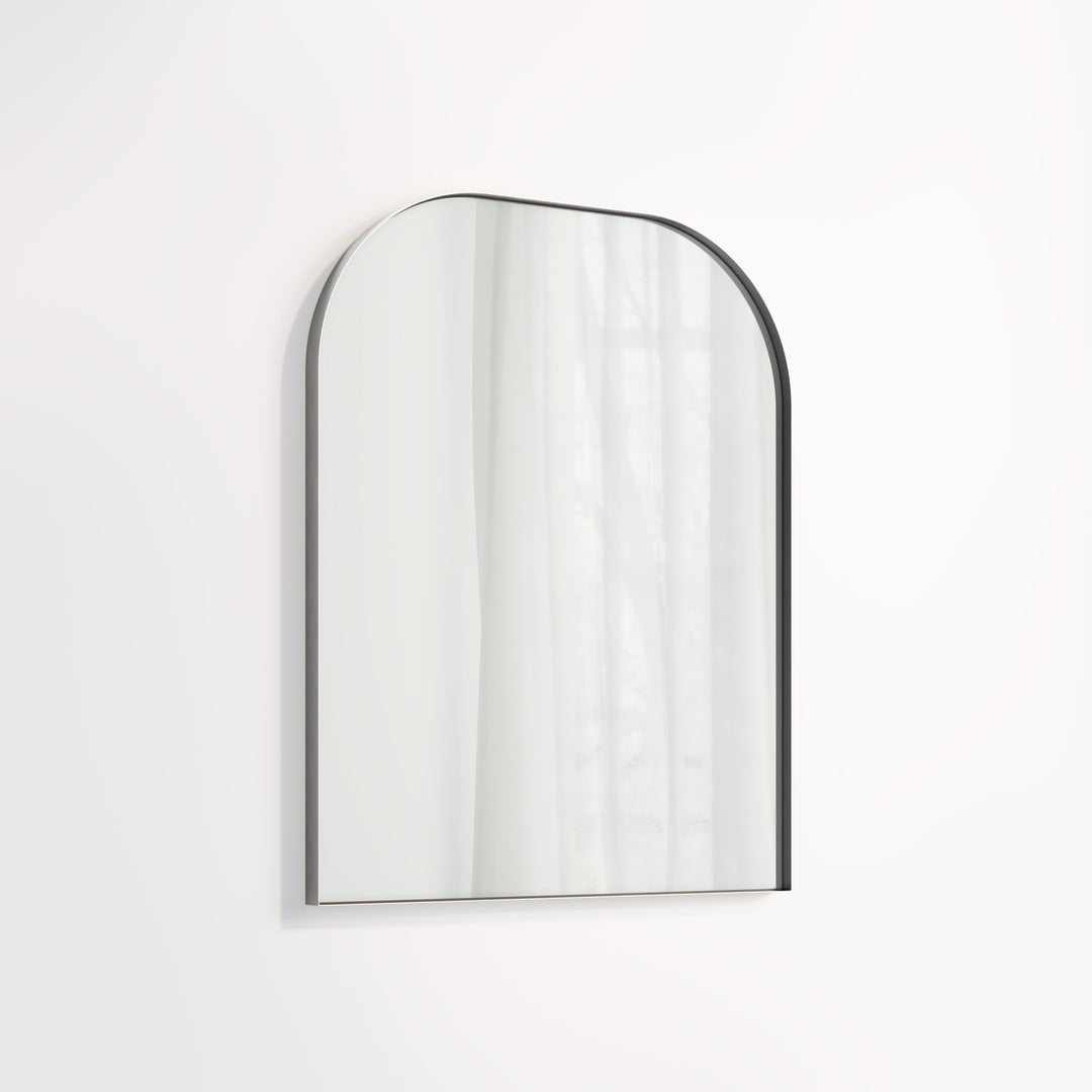 Arch Wall Mirror 600 x 750mm - Brushed Gunmetal