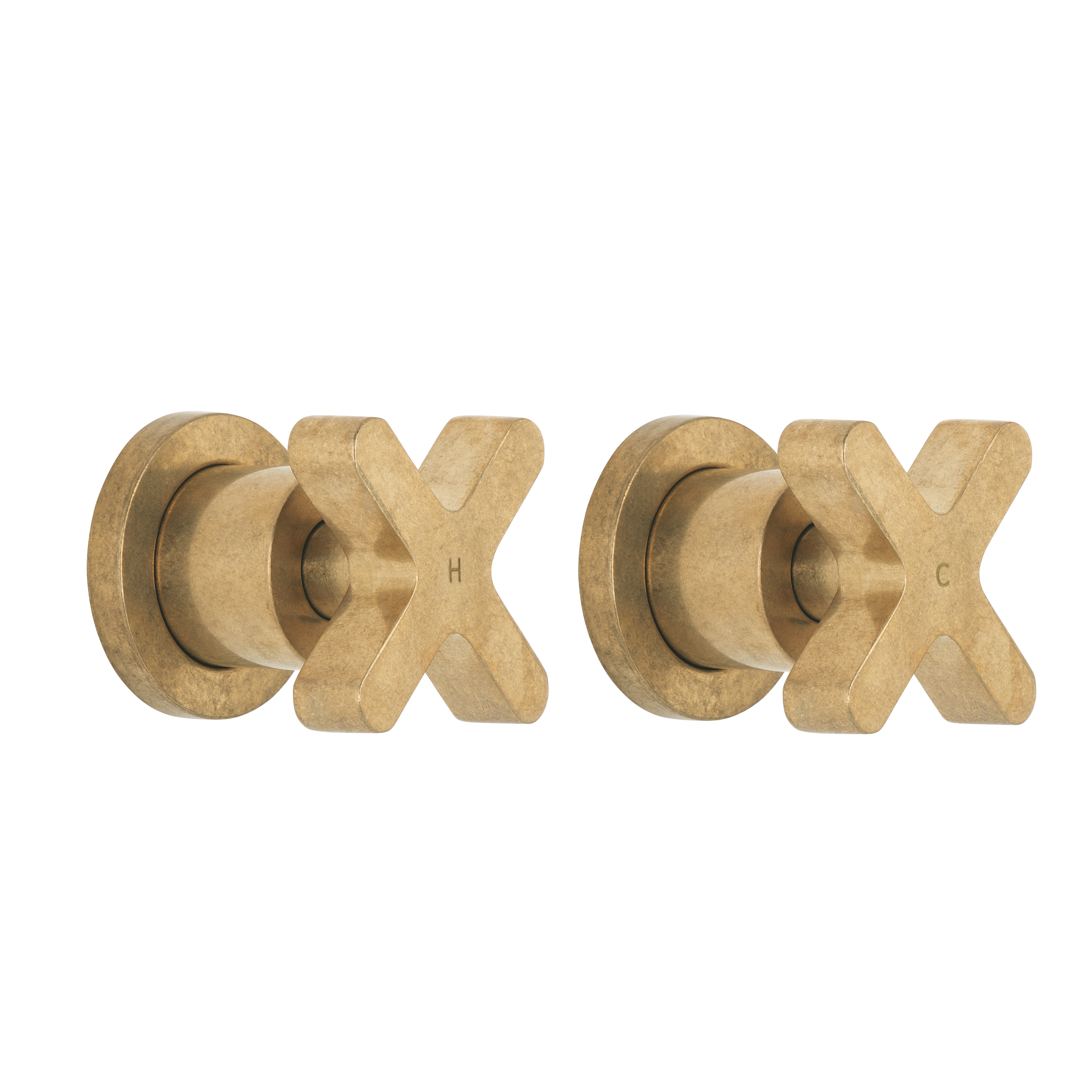 Cross - Assembly Taps - Tumbled Aged Brass