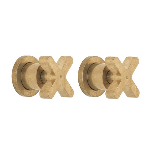Cross - Assembly Taps - Tumbled Aged Brass