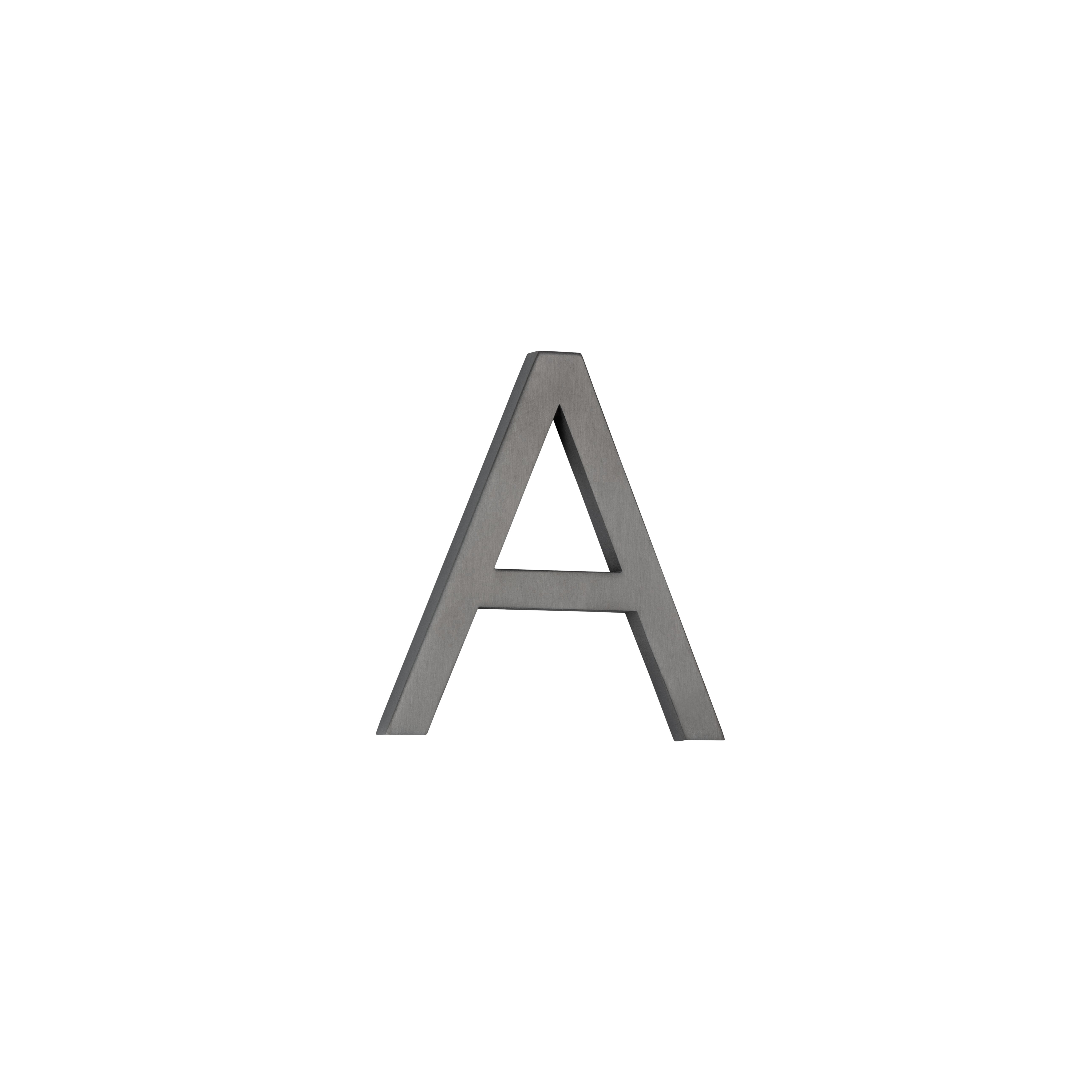 A Letter - 60mm - Brushed Gunmetal