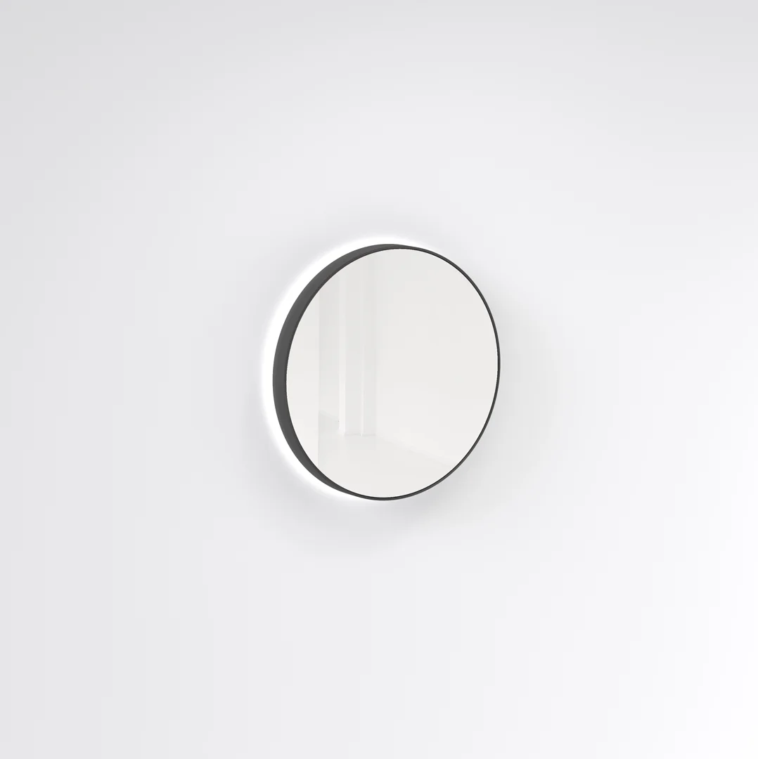 Saanti Handmade LED Mirror 600mm - Double Trim - Matte Black - Feature