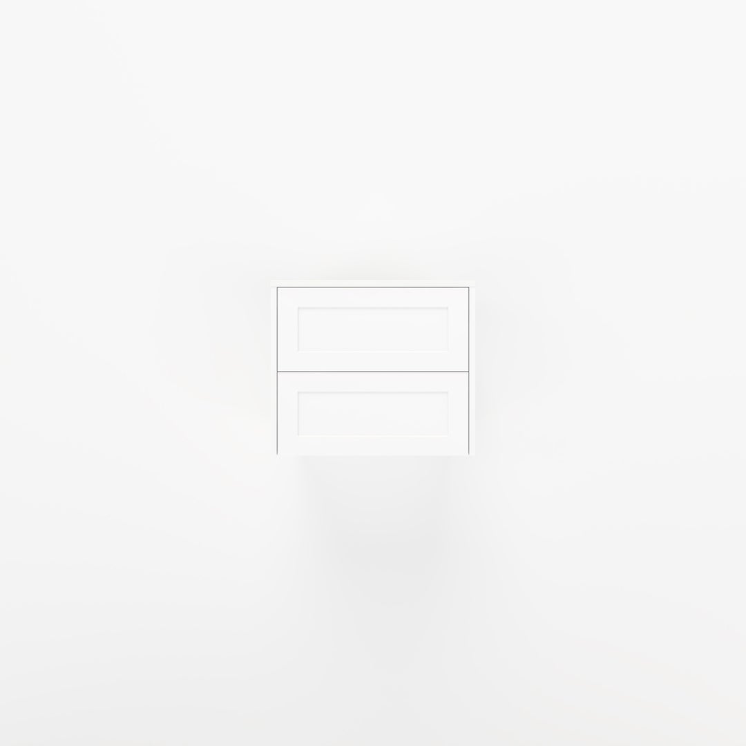 Addison 2-Drawer 600mm - Shaker - Matte White - 1 Cut-Out