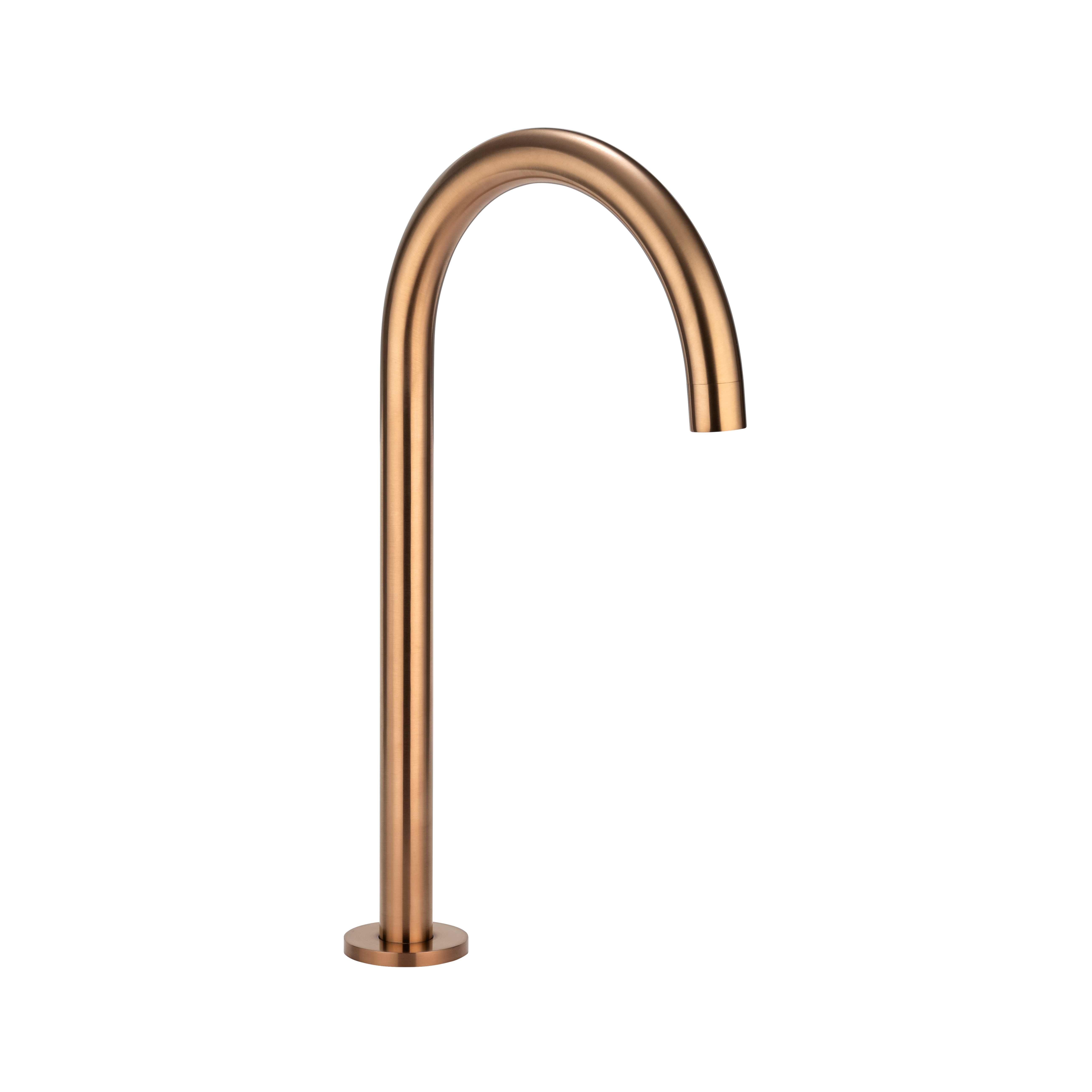 Gooseneck Bench Mounted Swivel Spout - Brushed Copper