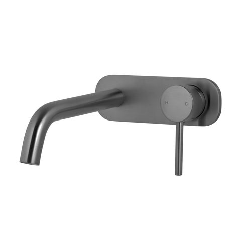 Elysian Minimal Wall Mounted Set - Brushed Gunmetal