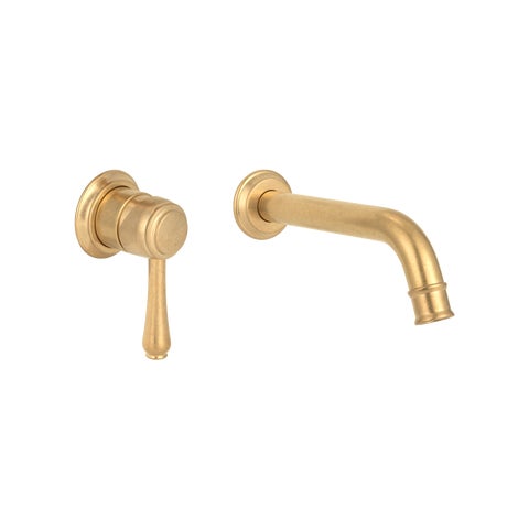 Kingsley Minimal Mixer & Spout Set - Tumbled Aged Brass