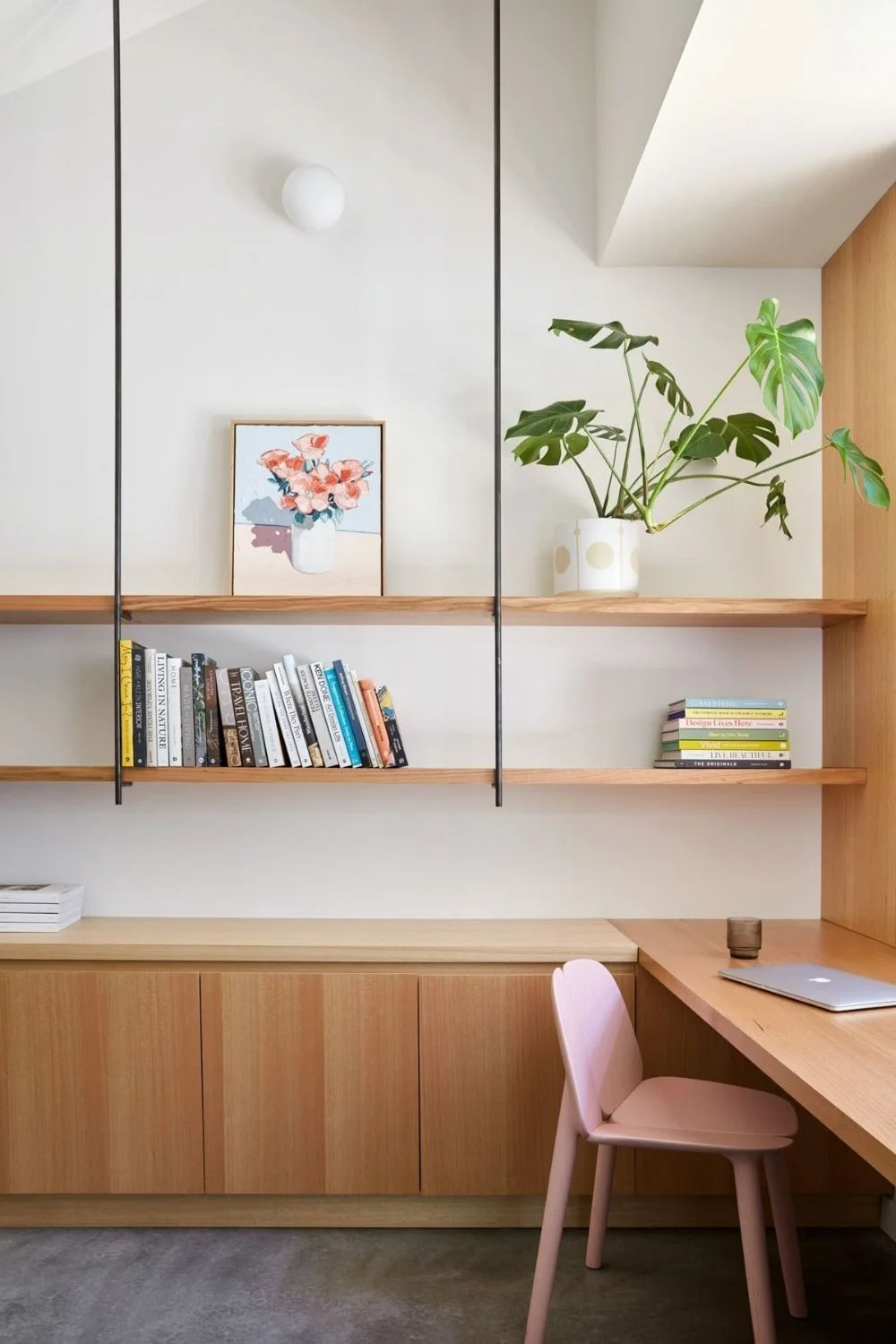 Home Office Ideas Hanging Shelf