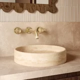 Pedra Round Basin Beige Travertine V2