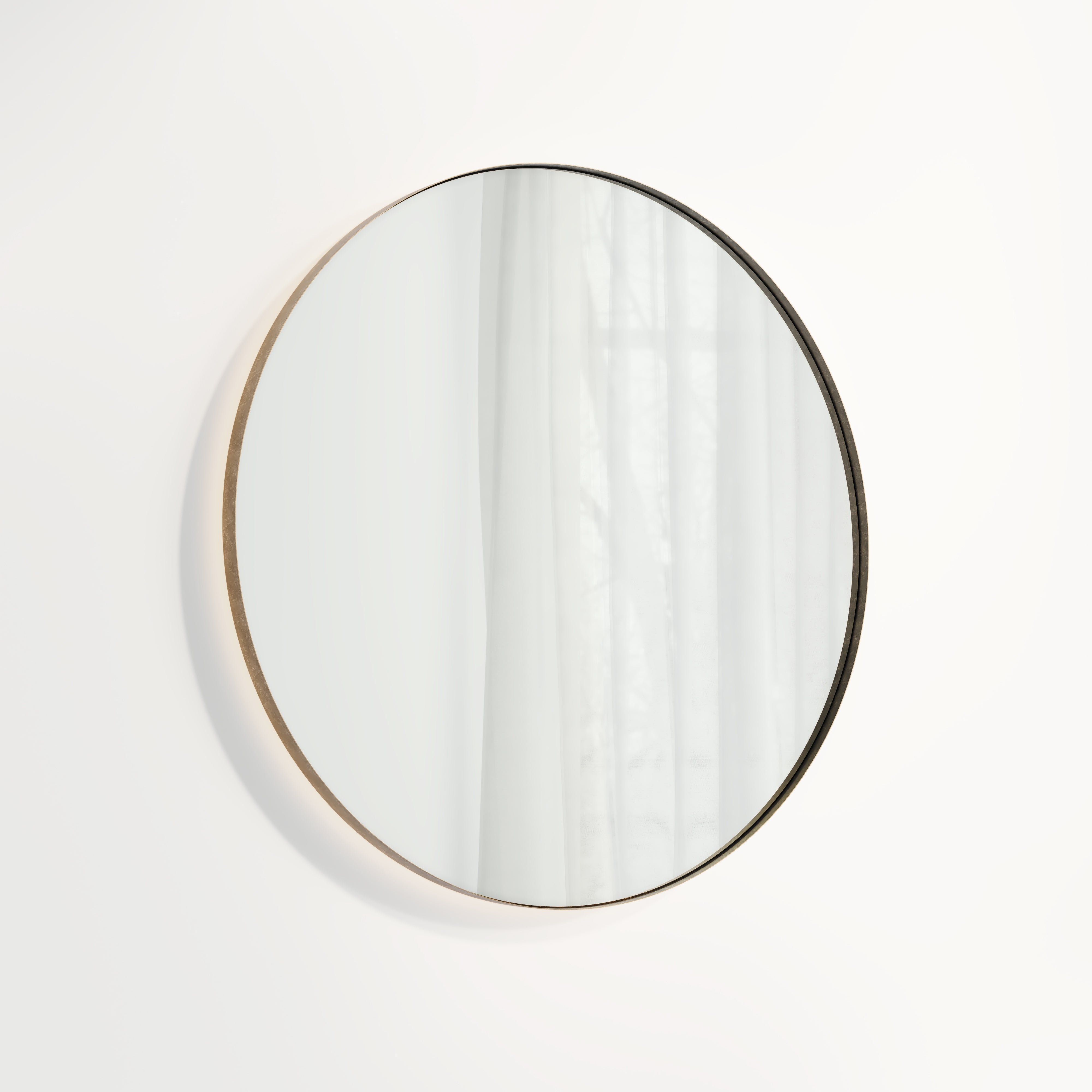 Round Mirror 800mm LED - Tumbled Aged Brass