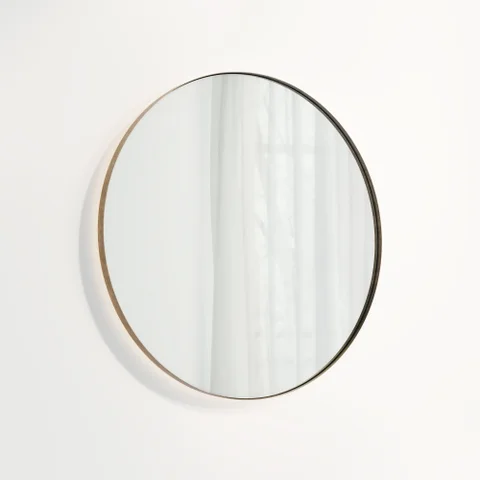 Round LED Mirror 800mm - Tumbled Aged Brass