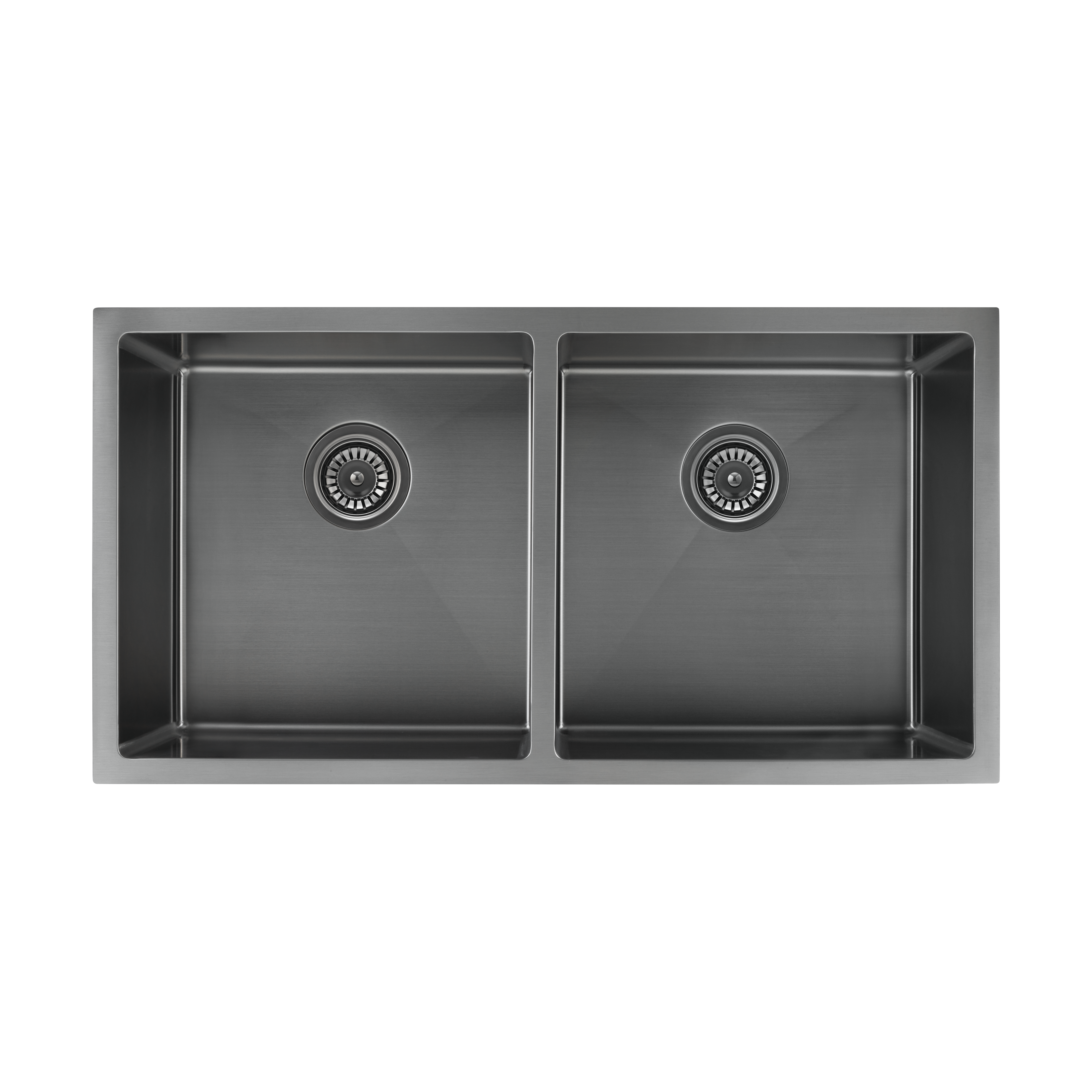 Zalo Double Kitchen Sink 855mm - Brushed Gunmetal