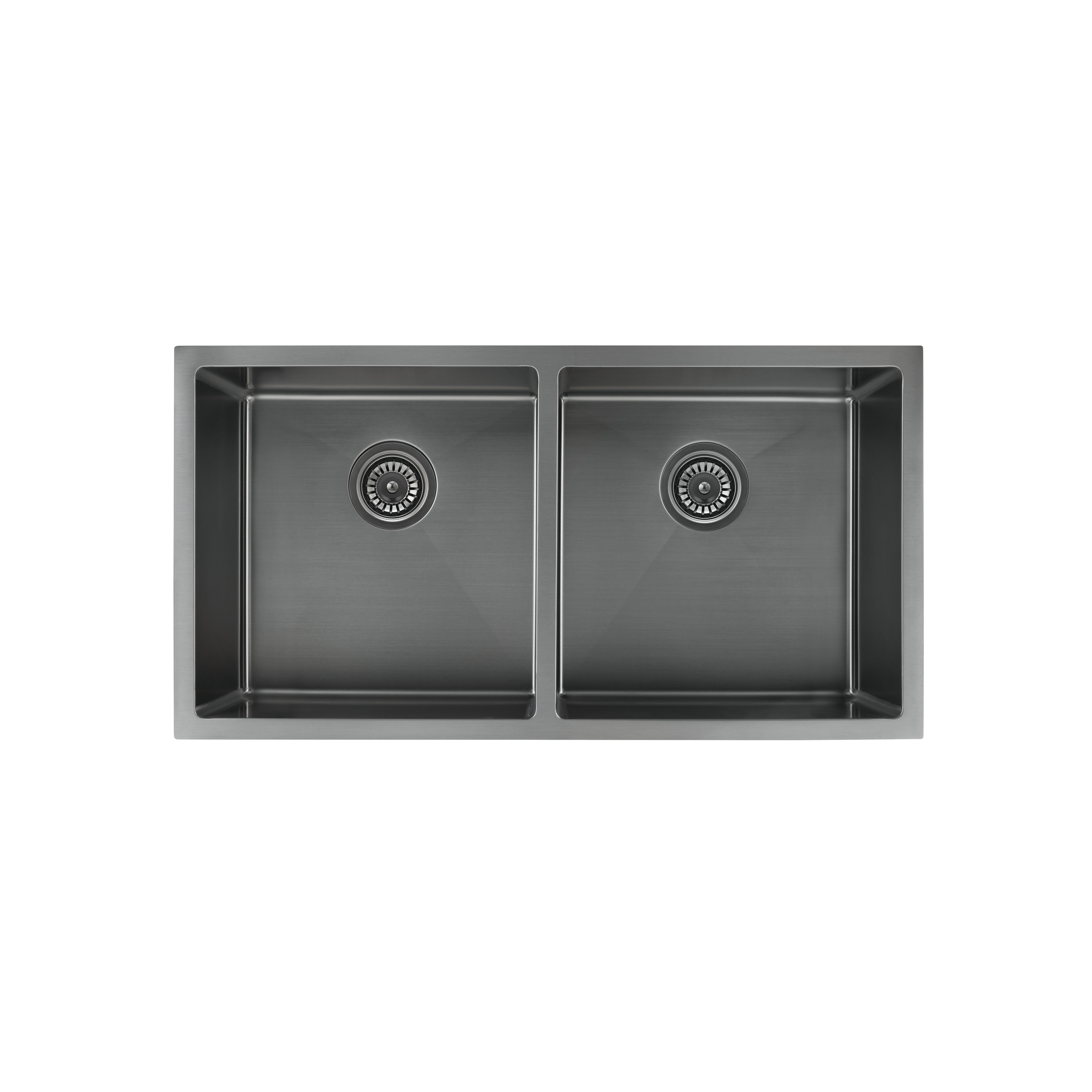 Zalo Double Kitchen Sink 855mm - Brushed Gunmetal