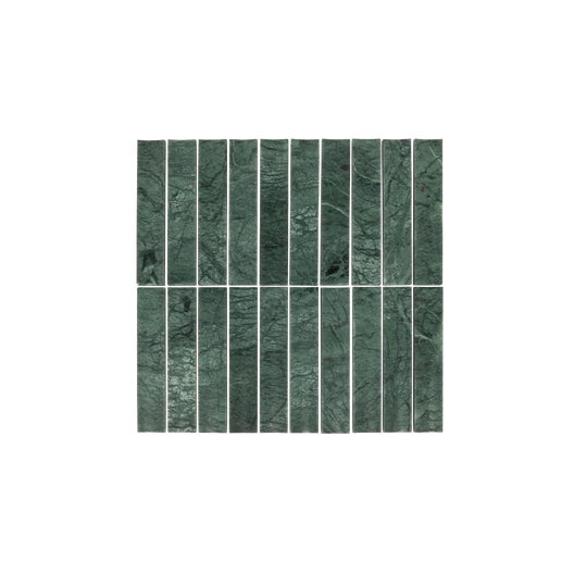 Saroma Natural Stone Inverted Finger Mosaic Tile - Green Marble