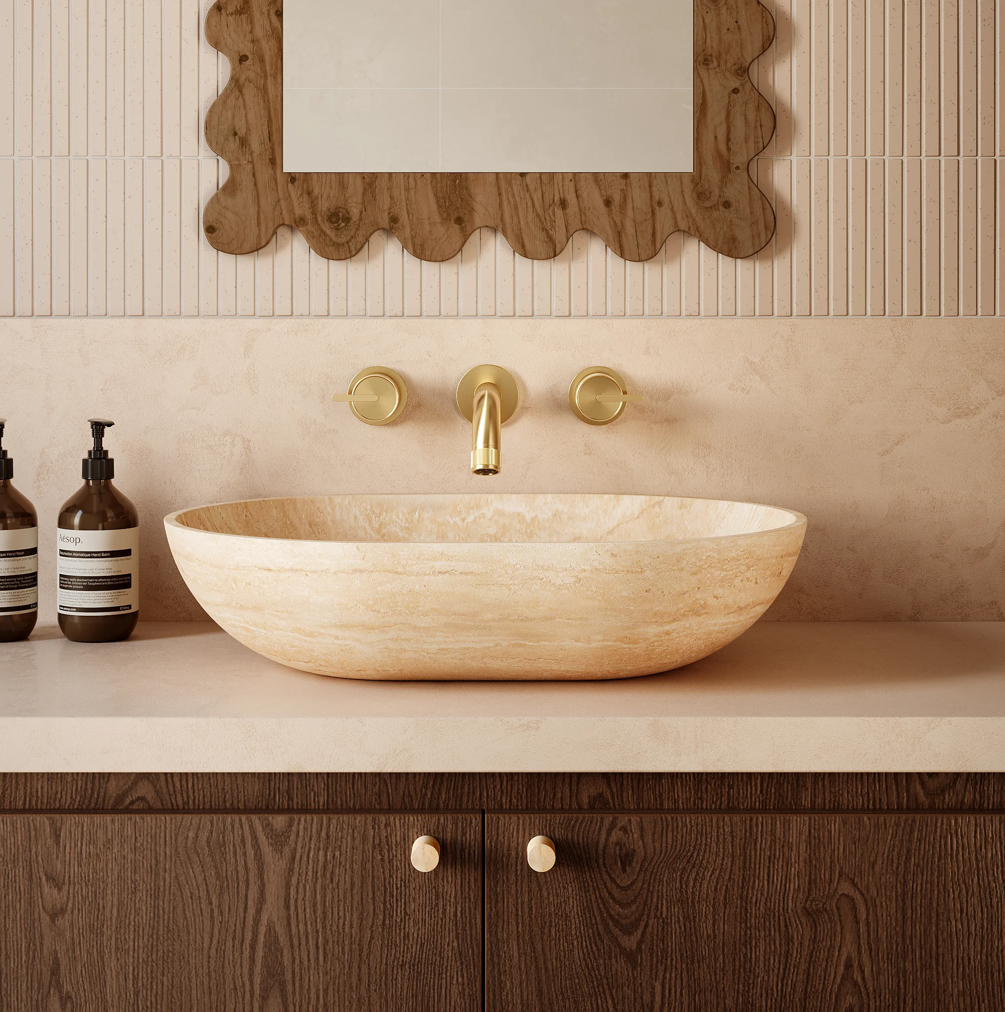 Pedra%20Small%20Knob%2020mm V1 Beige%20Travertine