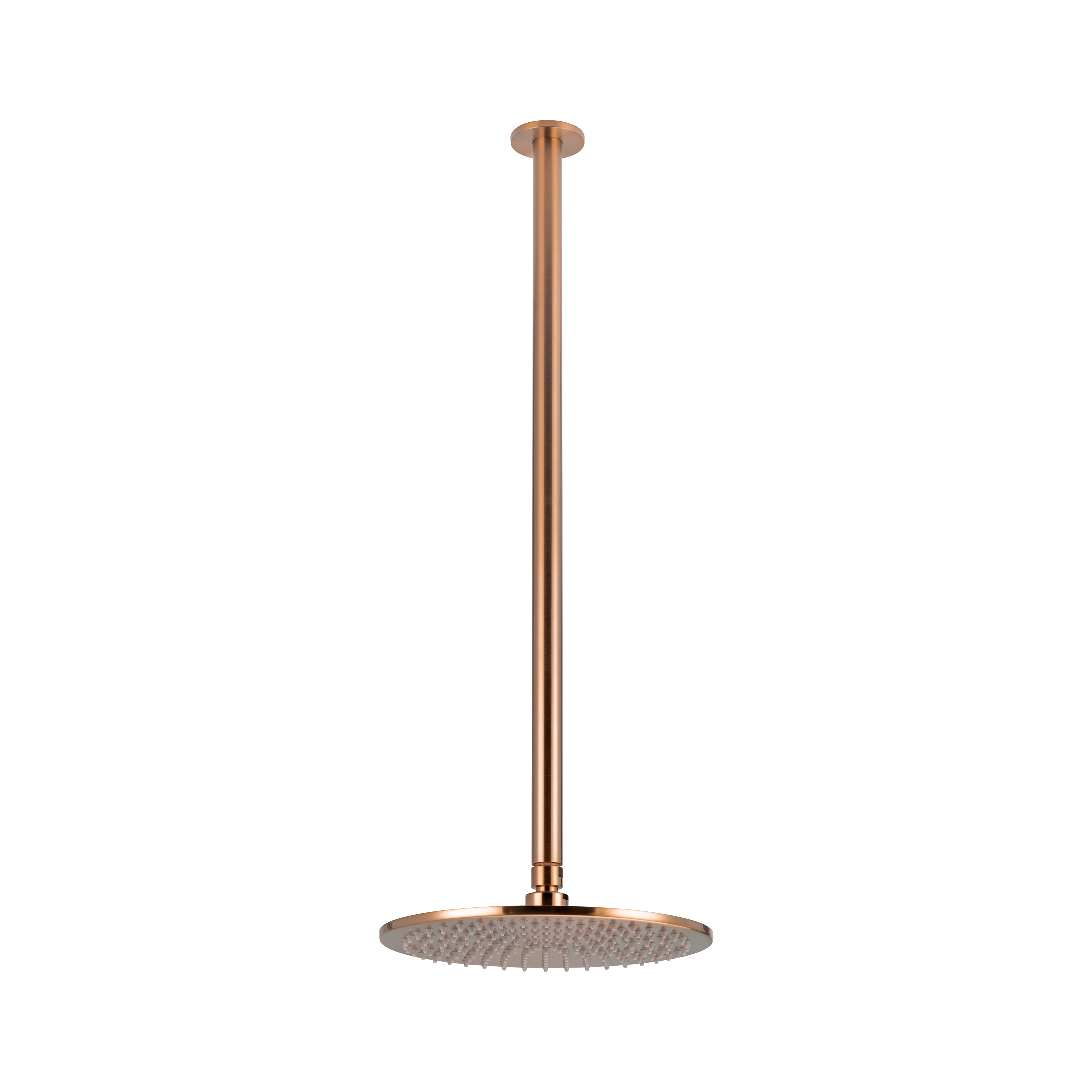 Shower Dropper Extended Round 600mm & Head Set - Brushed Copper