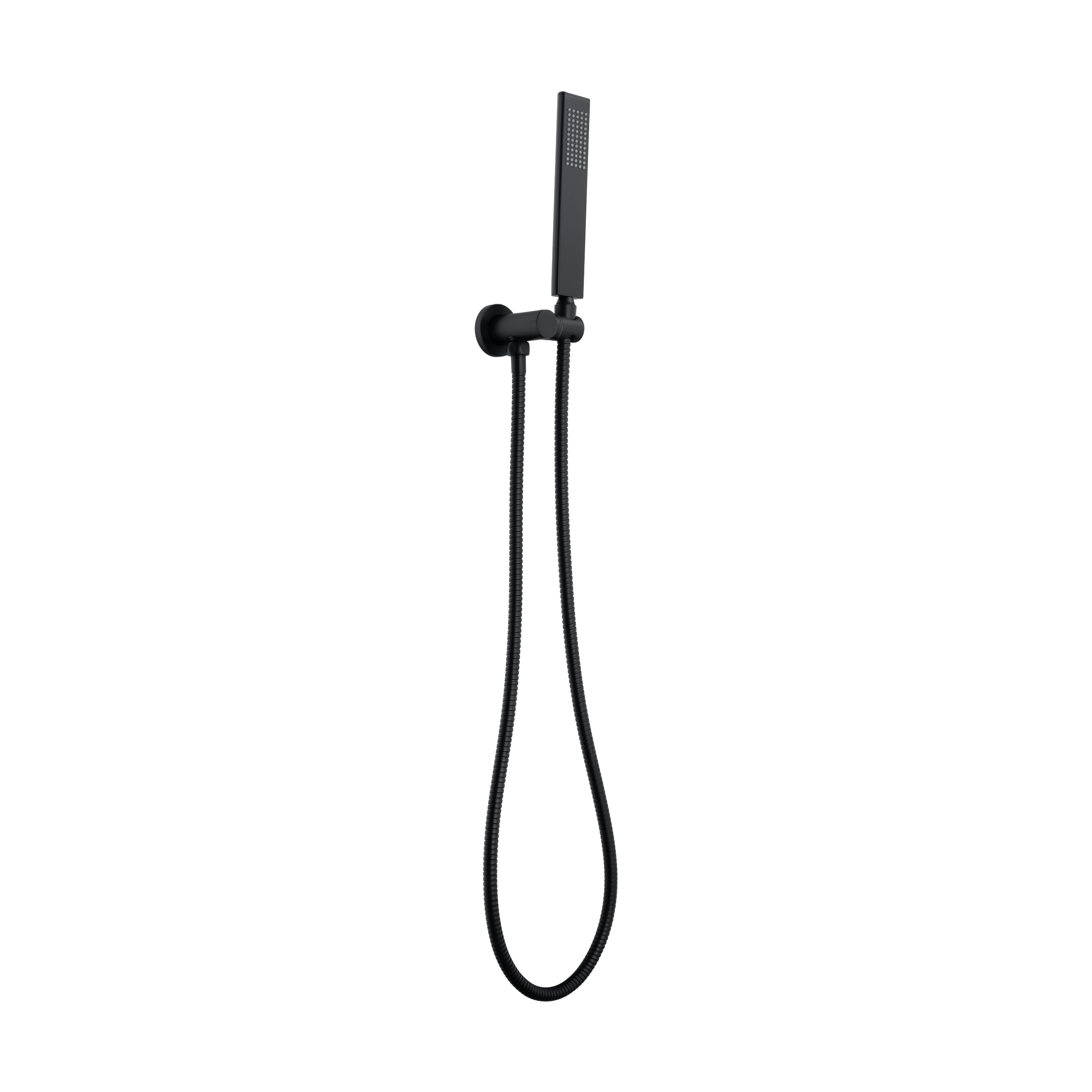 Rounded Rectangle Hand Shower Set - Matte Black