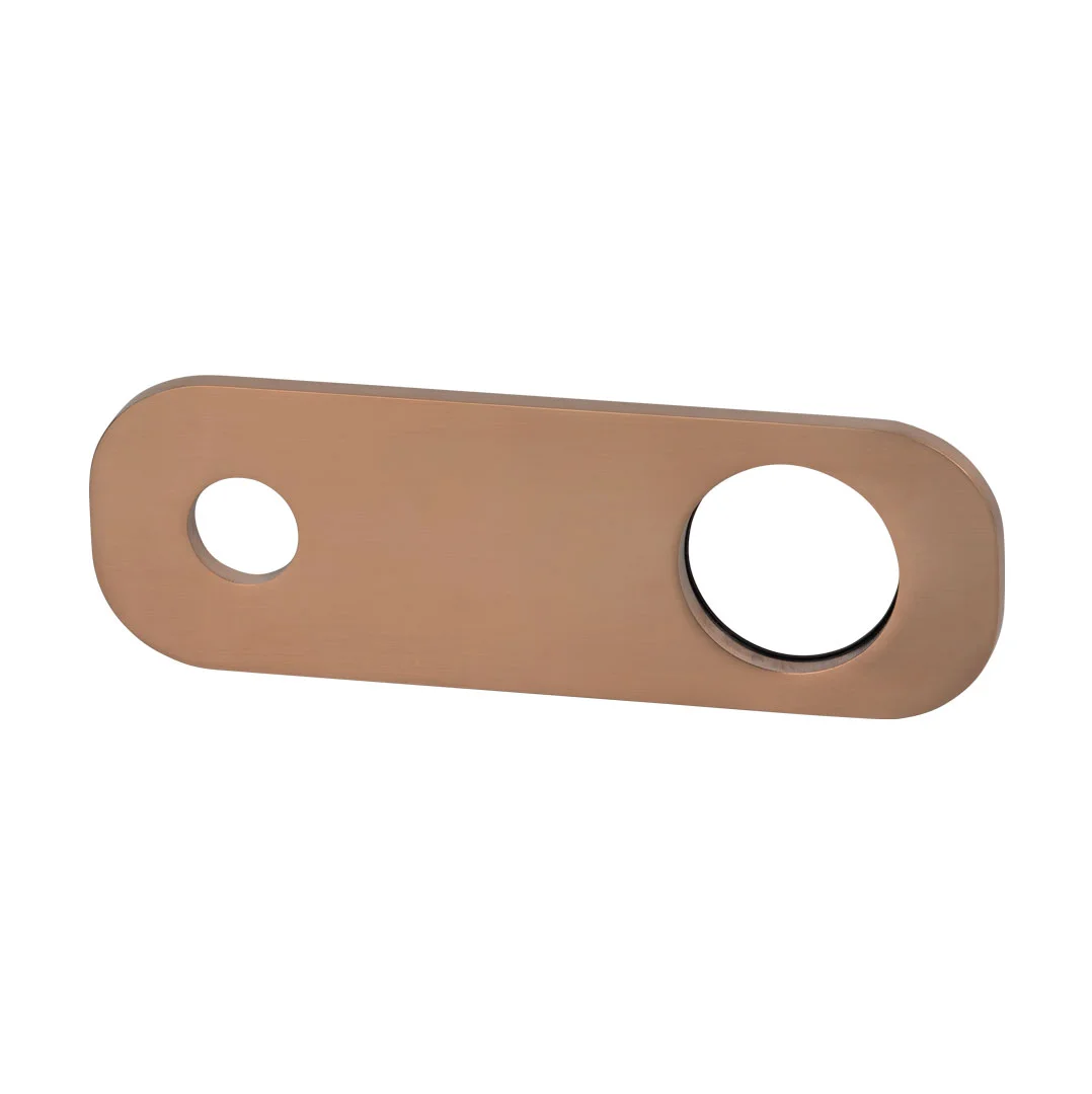 Rounded Rectangle Mixer  amp  Spout Backplate - Brushed Copper - Feature