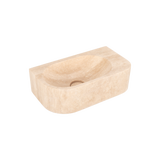 Pedra WallMounted Basin 400mm BeigeTrav Side 1